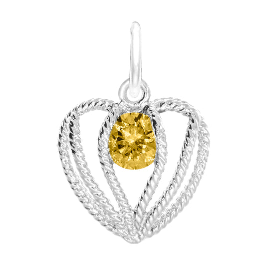 November Birthstone Heart Charm - Held in Love Jewelry Gift 1850-011