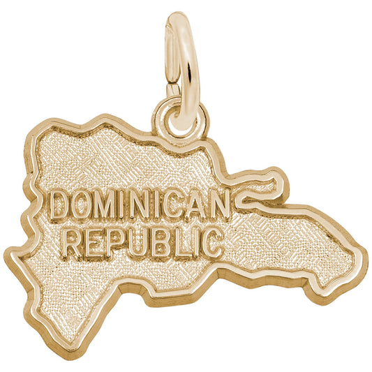 Dominican Republic Map Charm - Travel Souvenir Jewelry Gift 1882