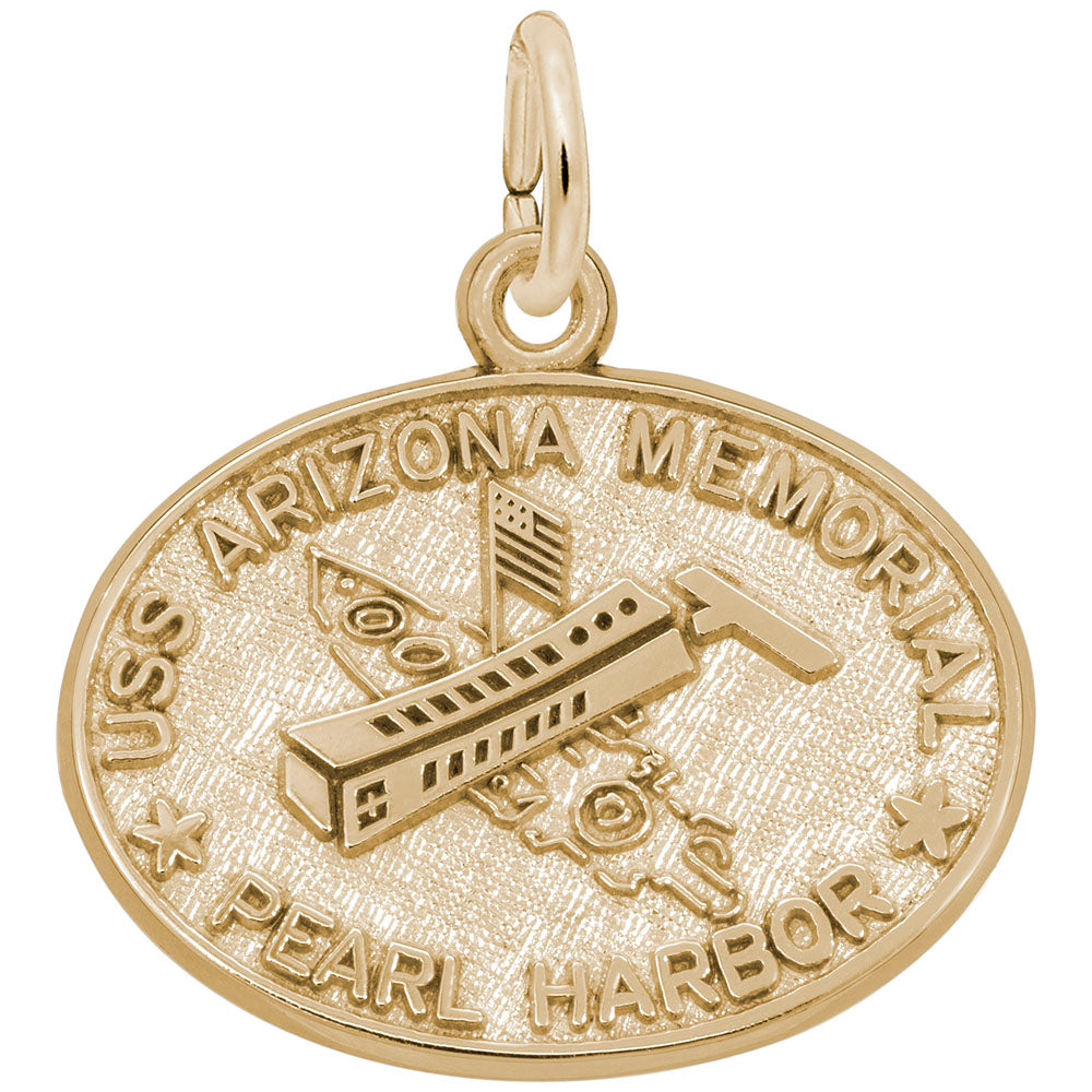 USS Arizona Memorial Charm - Commemorative Hawaii Travel Keepsake 1890