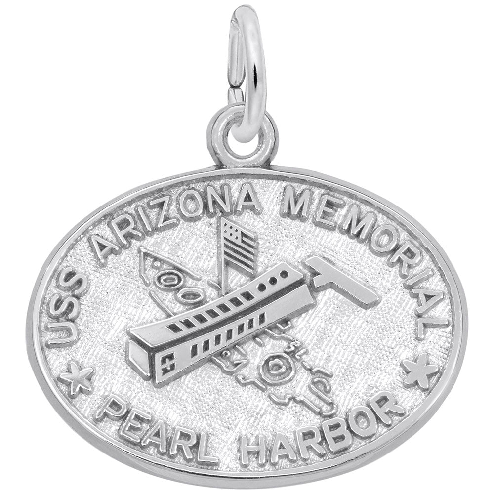 USS Arizona Memorial Charm - Commemorative Hawaii Travel Keepsake 1890