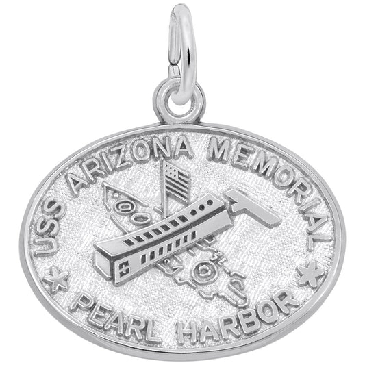 USS Arizona Memorial Charm - Commemorative Hawaii Travel Keepsake 1890
