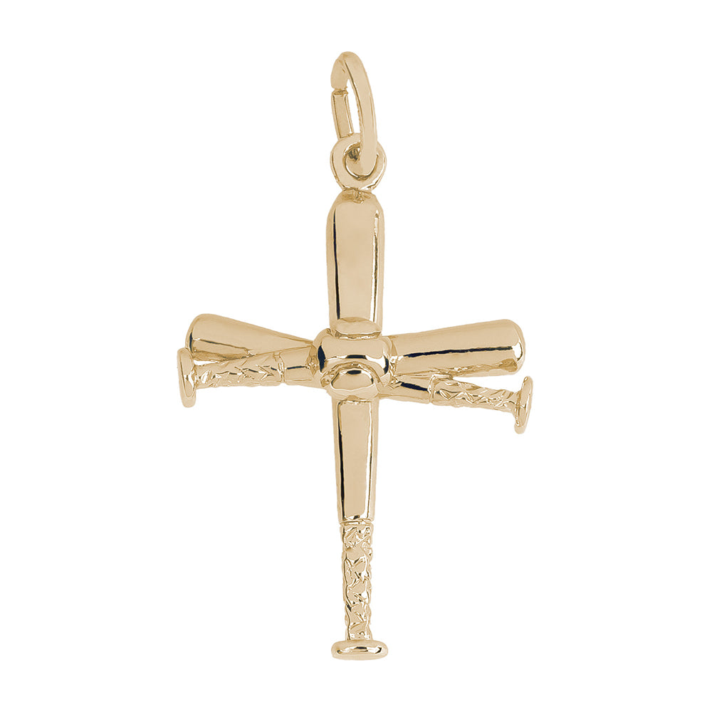Spring Baseball Bat Cross Charm - Unique Religious Jewelry Gift 1891