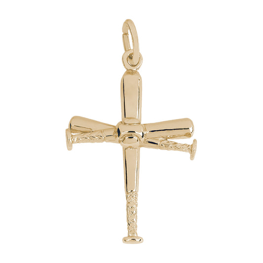Spring Baseball Bat Cross Charm - Unique Religious Jewelry Gift 1891