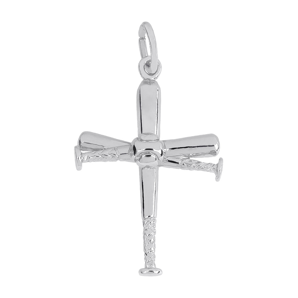 Spring Baseball Bat Cross Charm - Unique Religious Jewelry Gift 1891