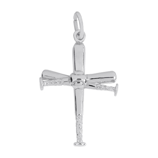 Spring Baseball Bat Cross Charm - Unique Religious Jewelry Gift 1891