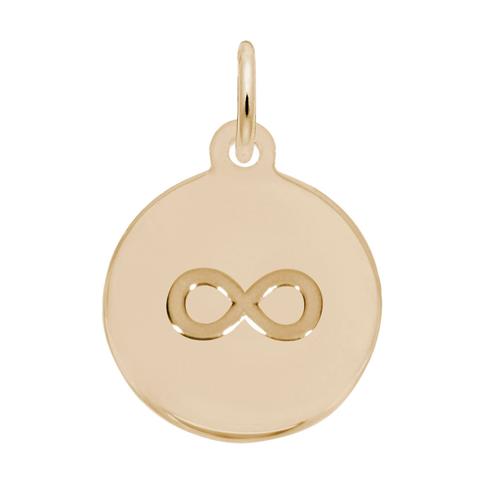 Personalized Initial Disc Charm with Infinity Symbol - Customizable 1892