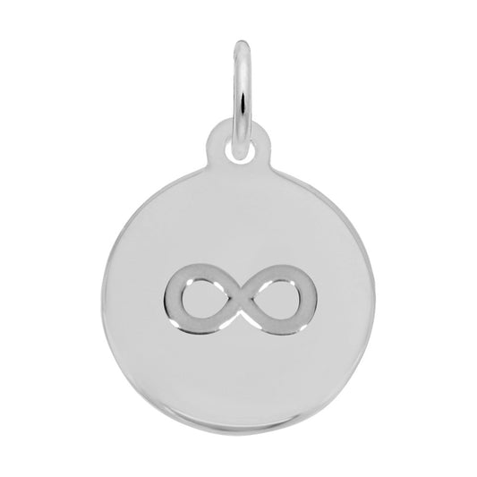 Personalized Initial Disc Charm with Infinity Symbol - Customizable 1892