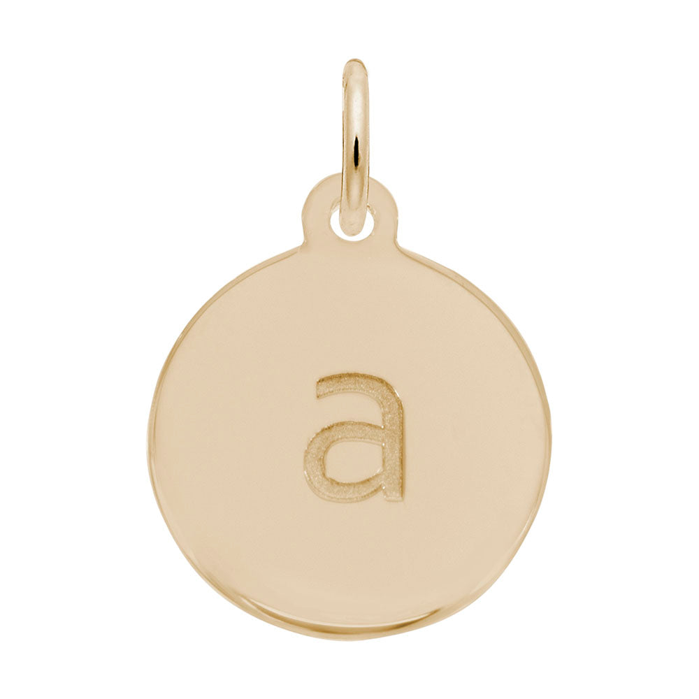 Personalized Block Initial Disc Charm - Letter A for Custom Jewelry 1895-001