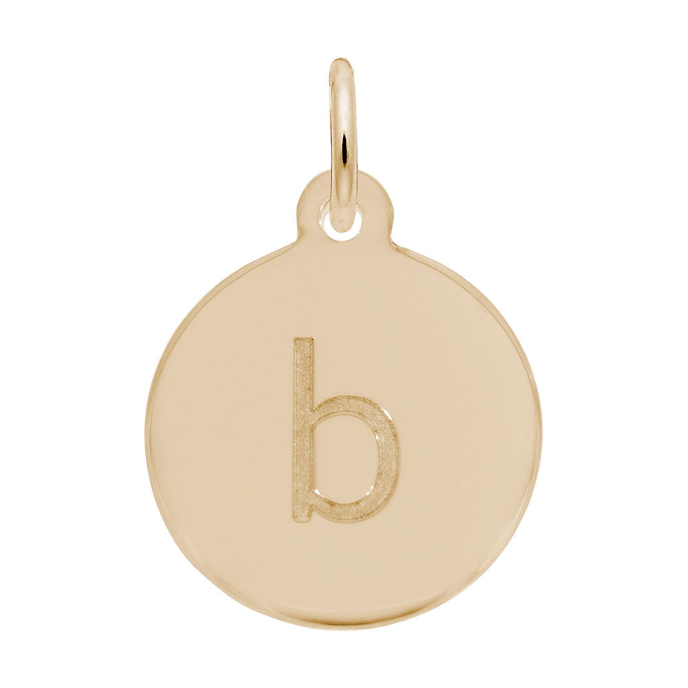 Personalized Block Initial Disc Charm - Custom Letter B Jewelry 1895-002