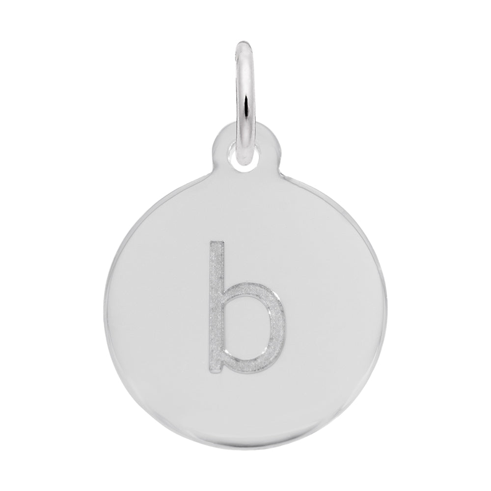 Personalized Block Initial Disc Charm - Custom Letter B Jewelry 1895-002