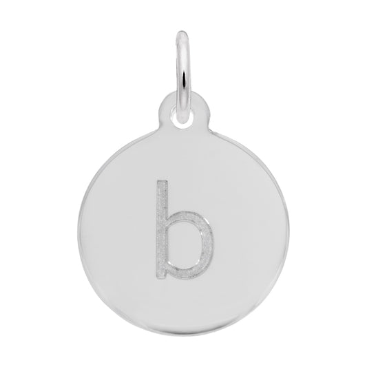 Personalized Block Initial Disc Charm - Custom Letter B Jewelry 1895-002