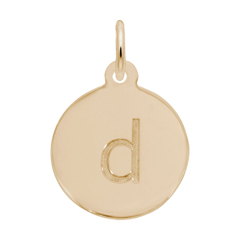 Personalized Block Initial Disc Charm - Custom Letter D Accessory 1895-004