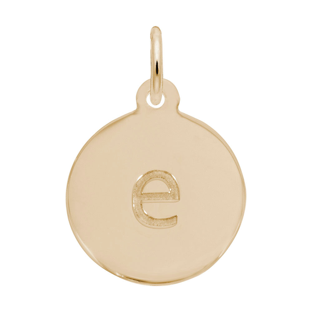 Personalized Block Initial Disc Charm - Letter E for Custom Jewelry 1895-005