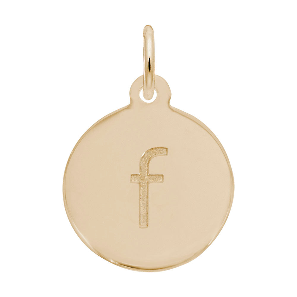 Personalized Block Initial Disc Charm - Custom Letter F Accessory 1895-006