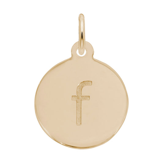 Personalized Block Initial Disc Charm - Custom Letter F Accessory 1895-006