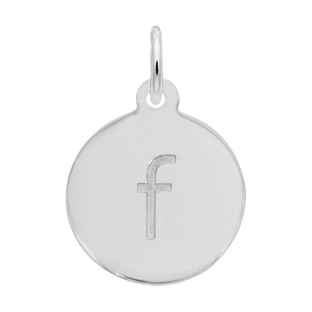 Personalized Block Initial Disc Charm - Custom Letter F Accessory 1895-006