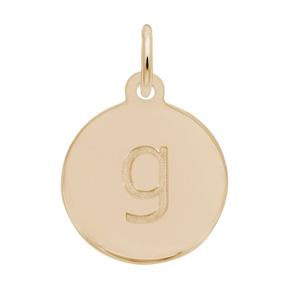 Personalized Block Initial Disc Charm - Custom Letter G Jewelry 1895-007