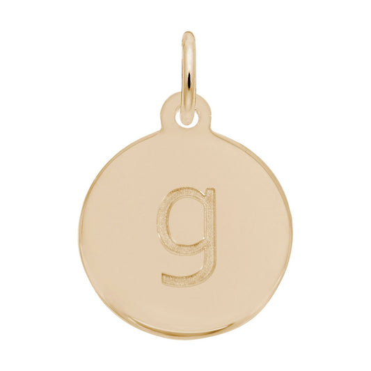 Personalized Block Initial Disc Charm - Custom Letter G Jewelry 1895-007