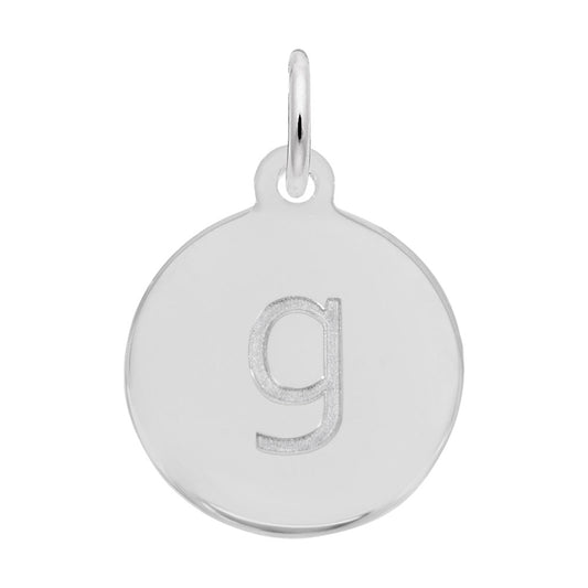 Personalized Block Initial Disc Charm - Custom Letter G Jewelry 1895-007