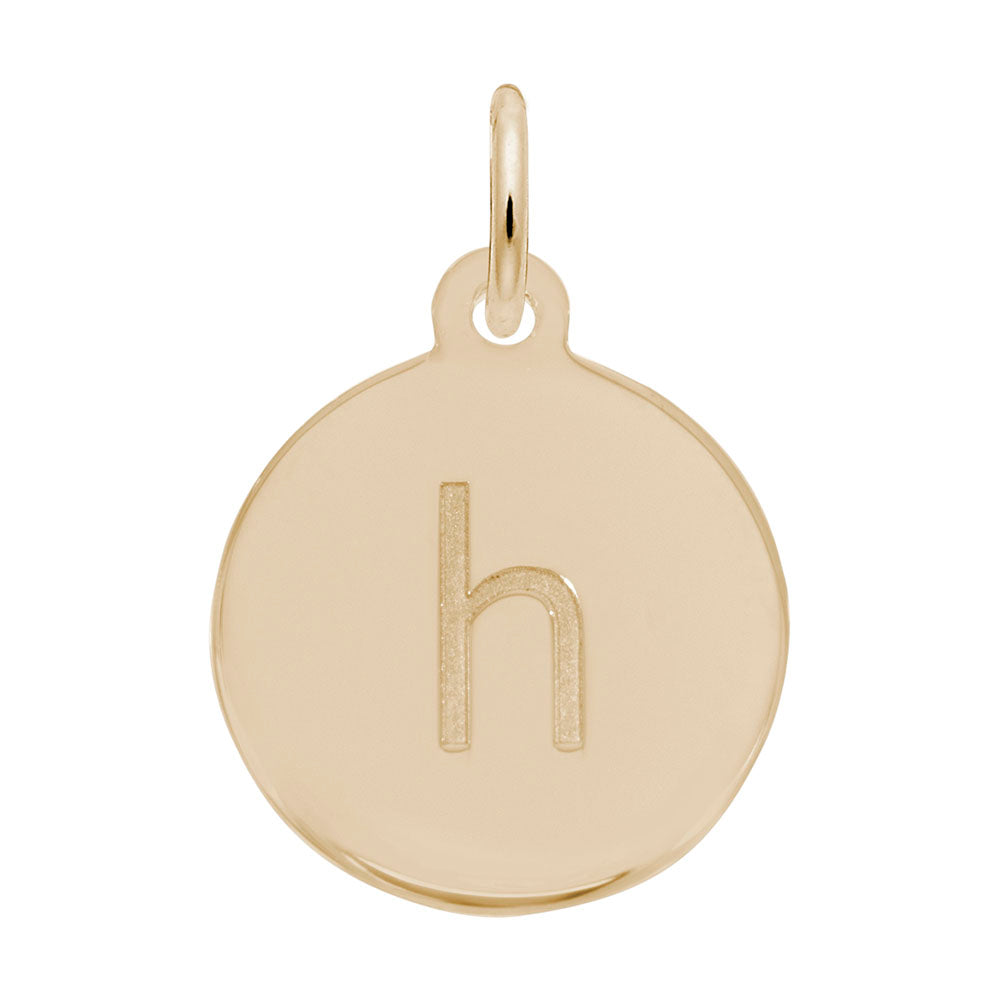 Personalized Block Initial Disc Charm - Custom Letter H Jewelry 1895-008