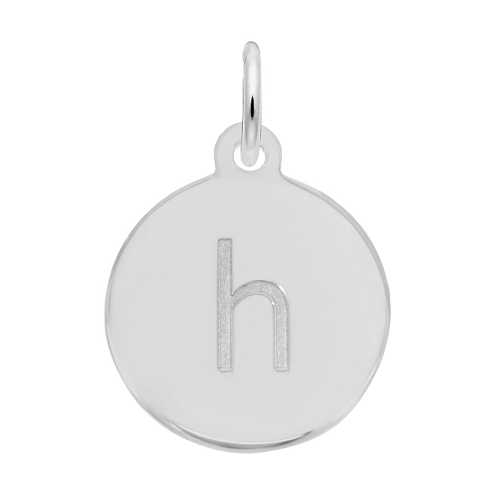 Personalized Block Initial Disc Charm - Custom Letter H Jewelry 1895-008