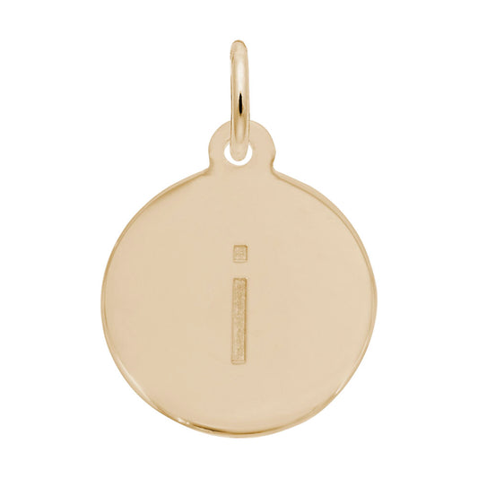 Personalized Block Initial Disc Charm - Letter I for Custom Jewelry 1895-009