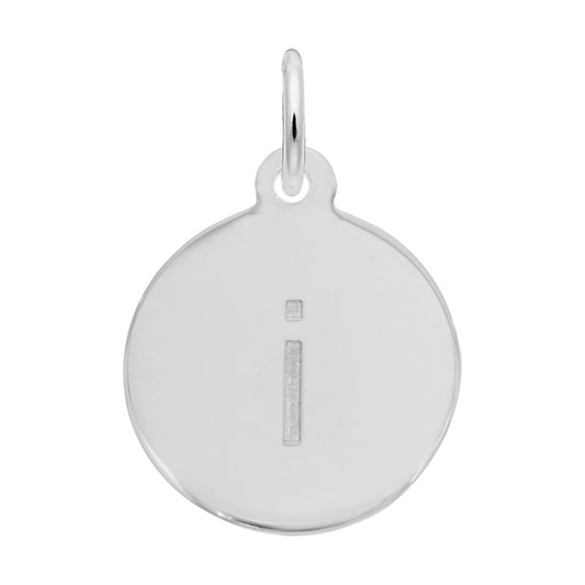 Personalized Block Initial Disc Charm - Letter I for Custom Jewelry 1895-009