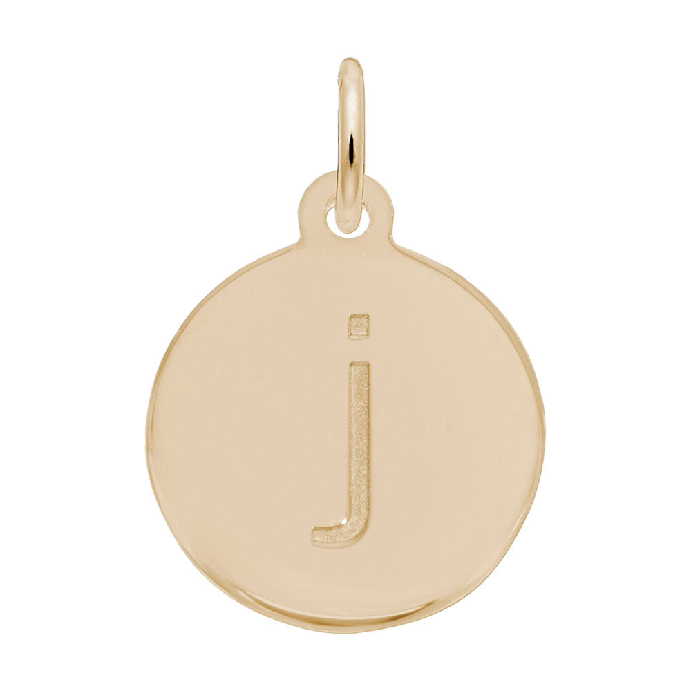 Personalized Block Initial Disc Charm - Letter J for Custom Jewelry 1895-010