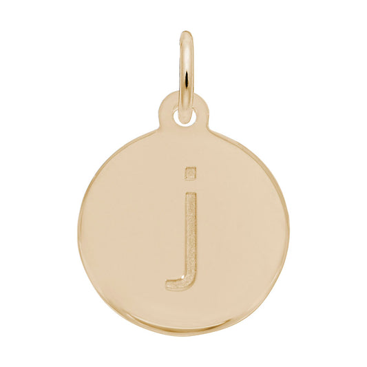 Personalized Block Initial Disc Charm - Letter J for Custom Jewelry 1895-010