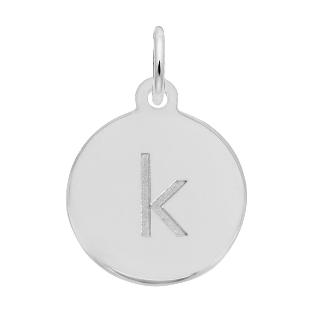 Personalized Block Initial Disc Charm - Letter K for Custom Jewelry 1895-011