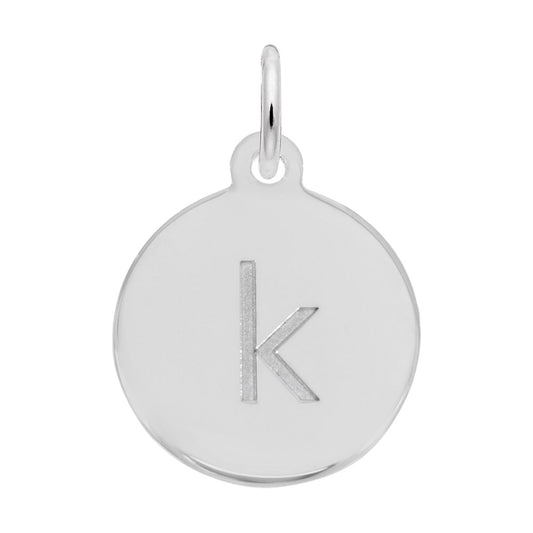 Personalized Block Initial Disc Charm - Letter K for Custom Jewelry 1895-011