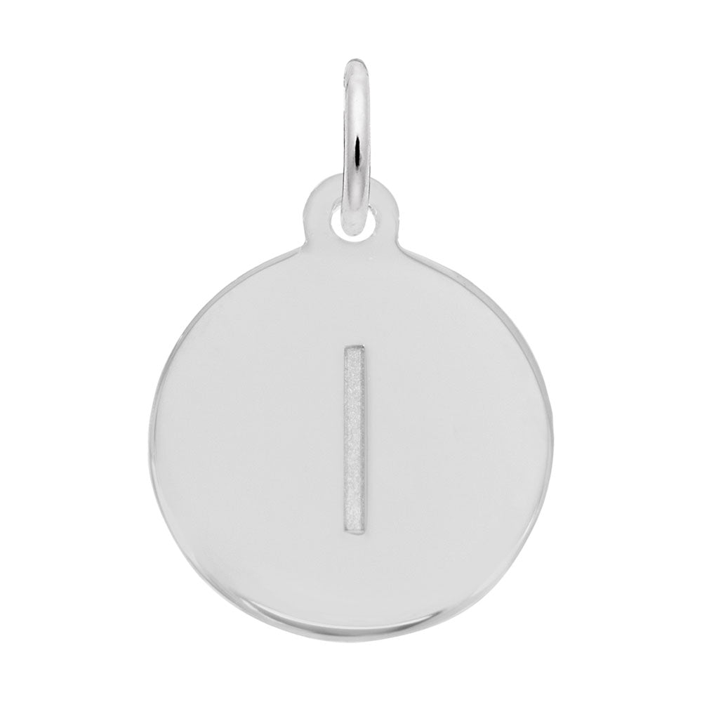 Personalized Block Initial Disc Charm - Custom Letter L Pendant 1895-012