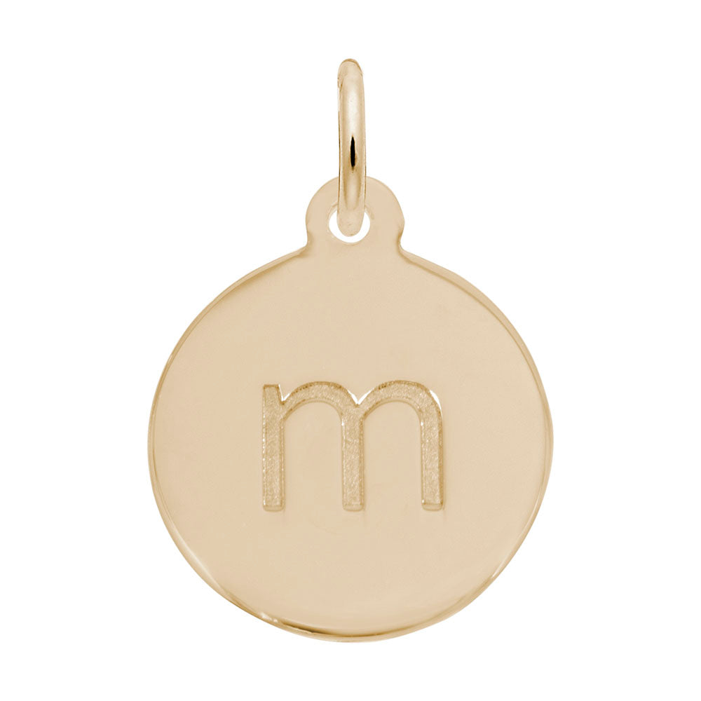 Personalized Block Initial Disc Charm - Custom Letter M Jewelry 1895-013