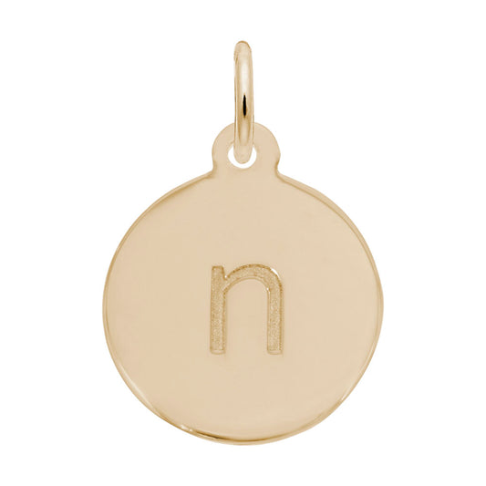Personalized Block Initial Disc Charm - Custom Letter N Jewelry 1895-014