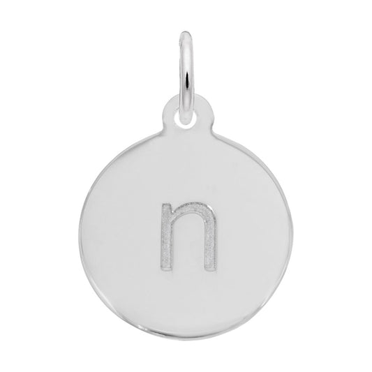 Personalized Block Initial Disc Charm - Custom Letter N Jewelry 1895-014
