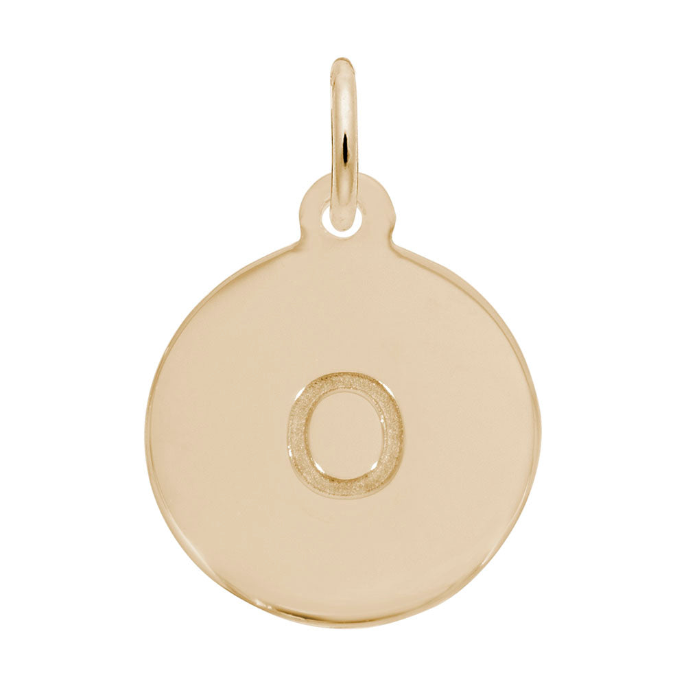 Personalized Block Initial Disc Charm - Letter O for Custom Jewelry 1895-015