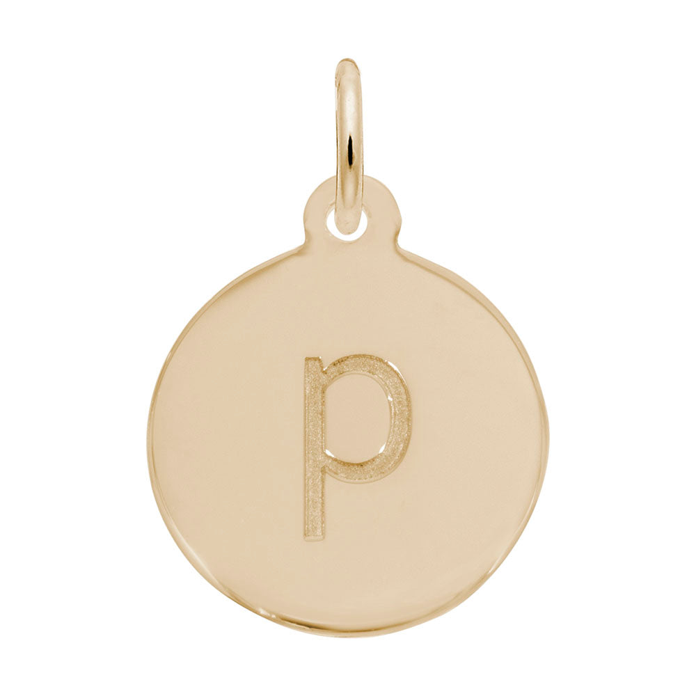 Personalized Block Initial Disc Charm - Custom Letter Pendant 1895-016
