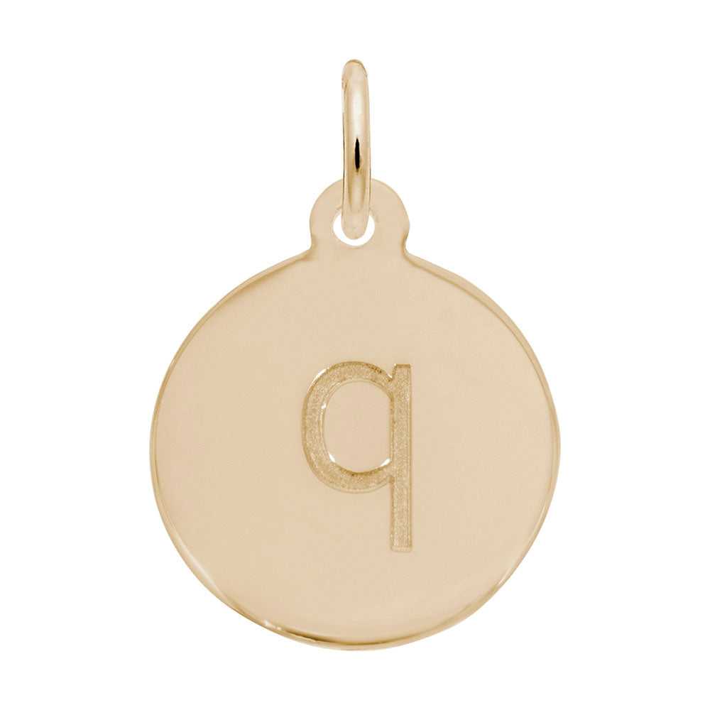 Personalized Block Initial Disc Charm - Letter Q for Custom Jewelry 1895-017