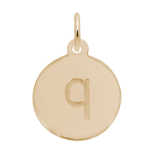 Personalized Block Initial Disc Charm - Letter Q for Custom Jewelry 1895-017