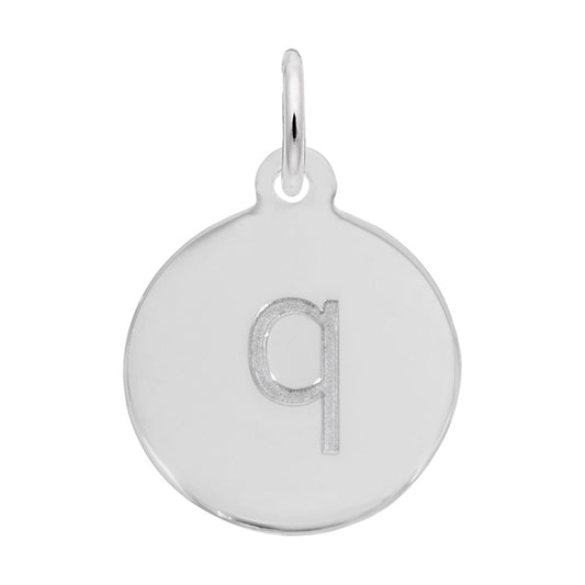 Personalized Block Initial Disc Charm - Letter Q for Custom Jewelry 1895-017
