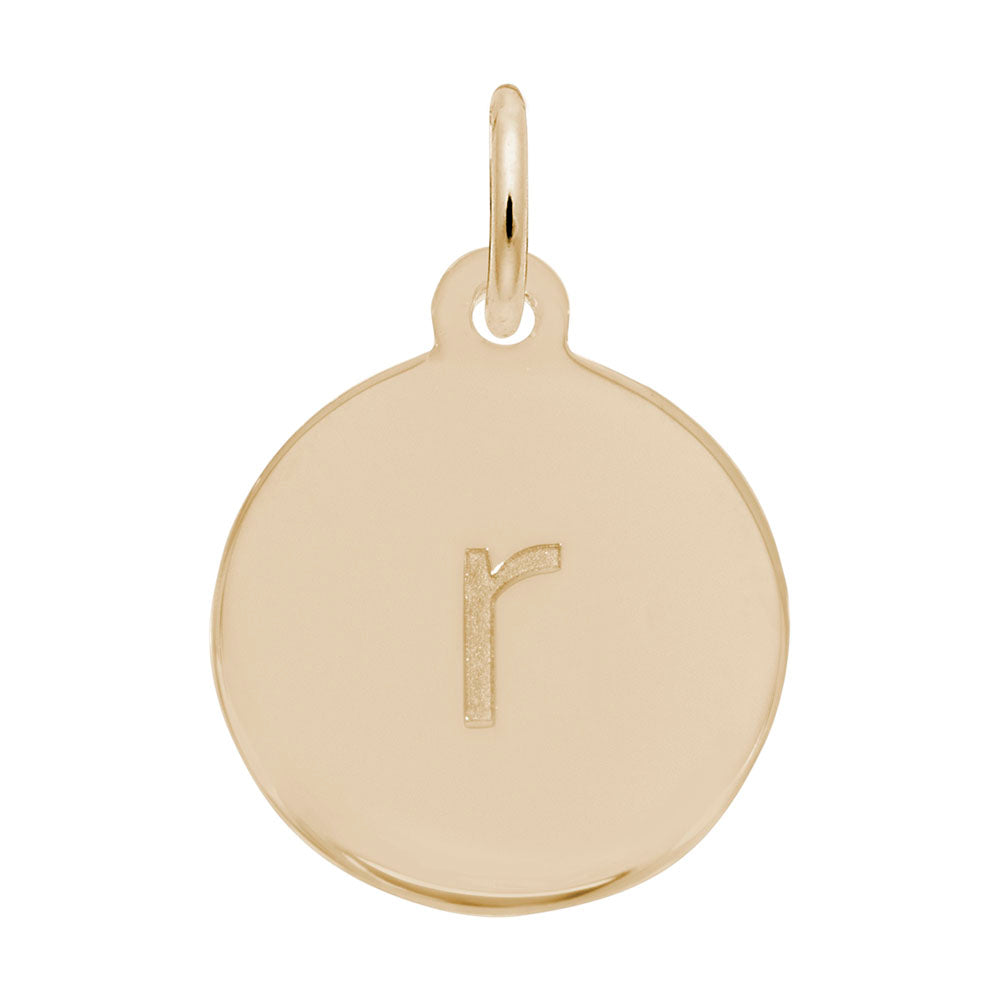 Personalized Block Initial Disc Charm - Custom Letter R Accessory 1895-018