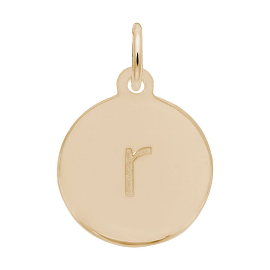 Personalized Block Initial Disc Charm - Custom Letter R Accessory 1895-018