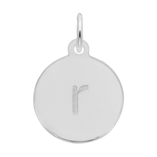 Personalized Block Initial Disc Charm - Custom Letter R Accessory 1895-018