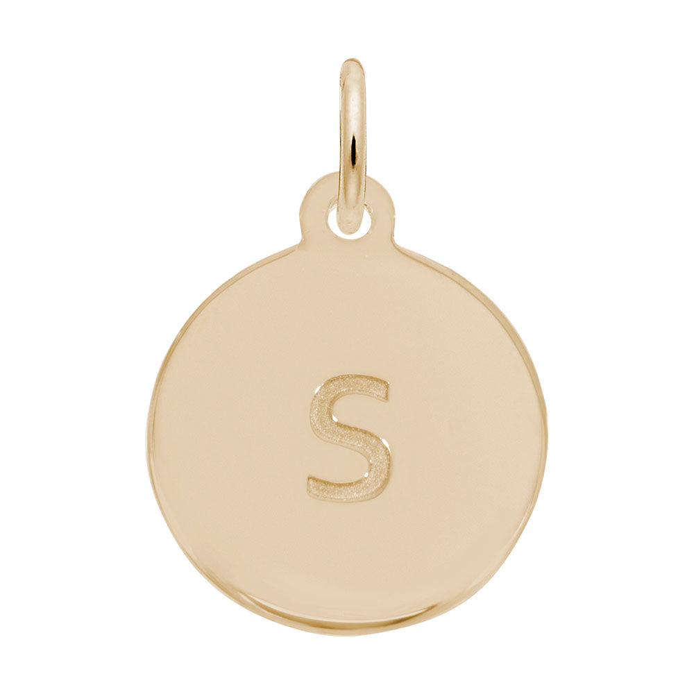 Personalized Block Initial Disc Charm - Custom Letter S 1895-019