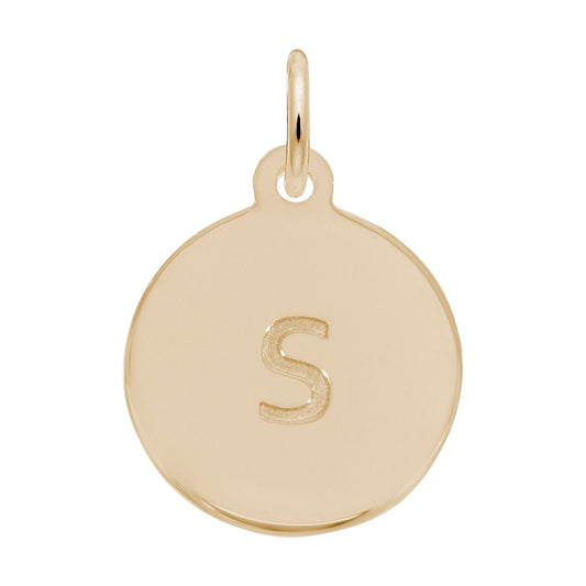 Personalized Block Initial Disc Charm - Custom Letter S 1895-019