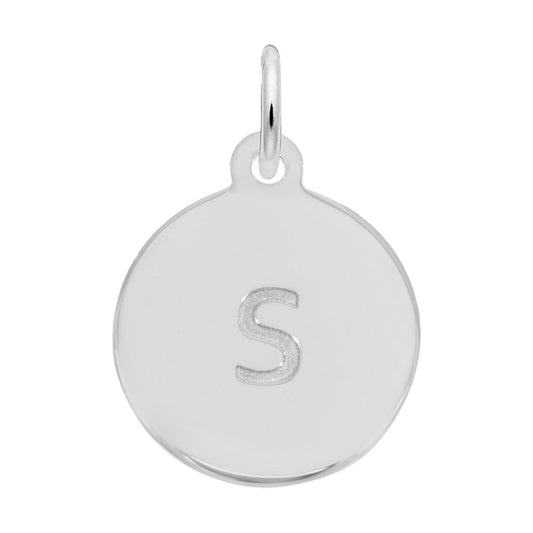 Personalized Block Initial Disc Charm - Custom Letter S 1895-019