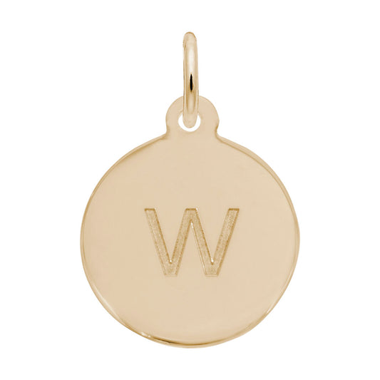 Personalized Block Initial Disc Charm - Custom Letter Jewelry 1895-023