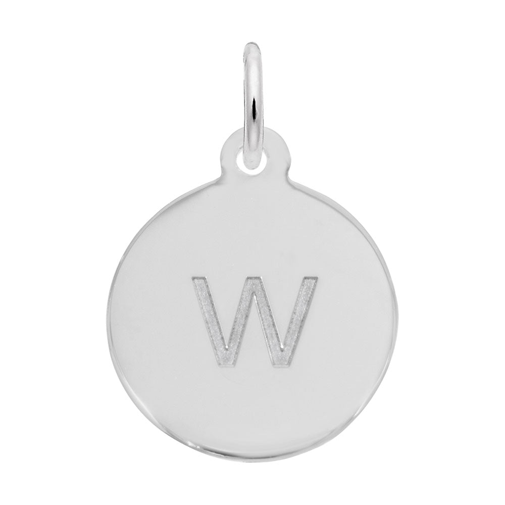 Personalized Block Initial Disc Charm - Custom Letter Jewelry 1895-023