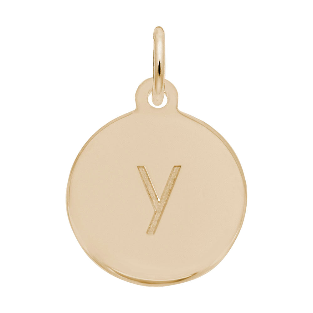 Personalized Block Initial Disc Charm - Letter Y for Custom Jewelry 1895-025