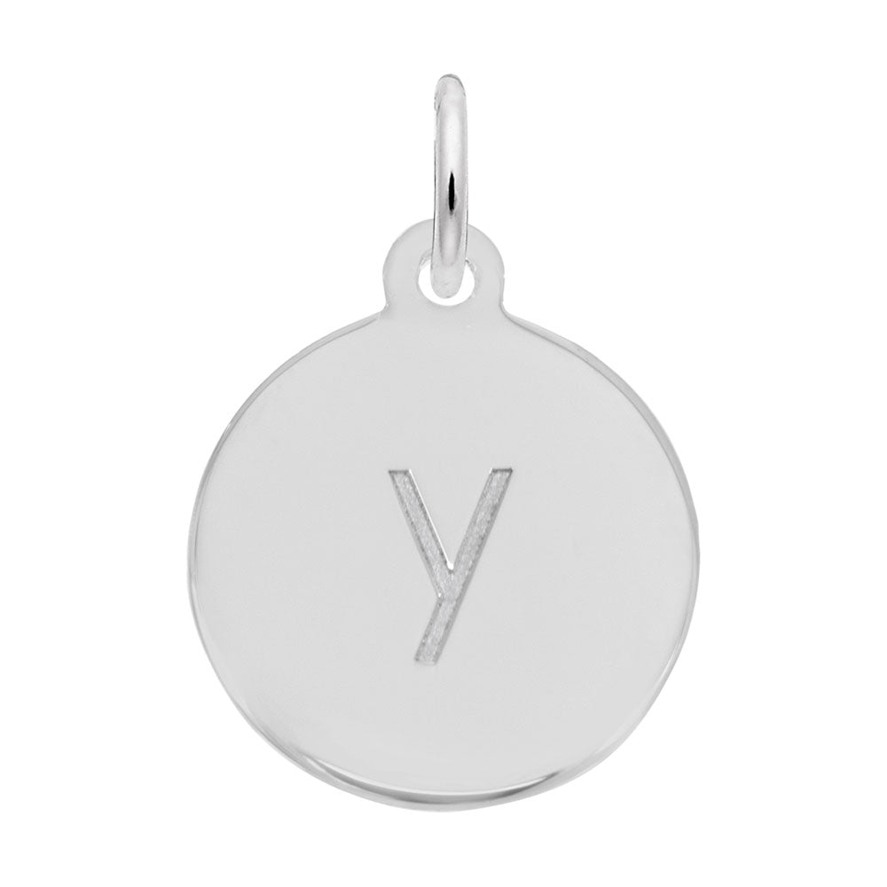Personalized Block Initial Disc Charm - Letter Y for Custom Jewelry 1895-025